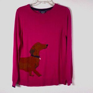 Joules Knitwear Miranda Sweater Pullover Pink with Dachshund Women's Size 6